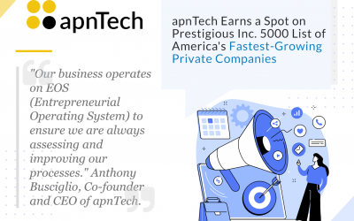 apnTech Earns a Spot on Prestigious Inc. 5000 List of America’s Fastest-Growing Private Companies